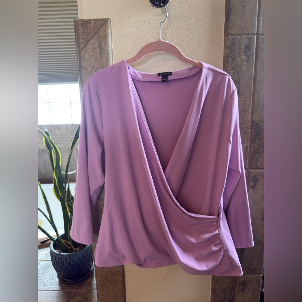 Ann Taylor wrap Blouse in lavender/pink color XL